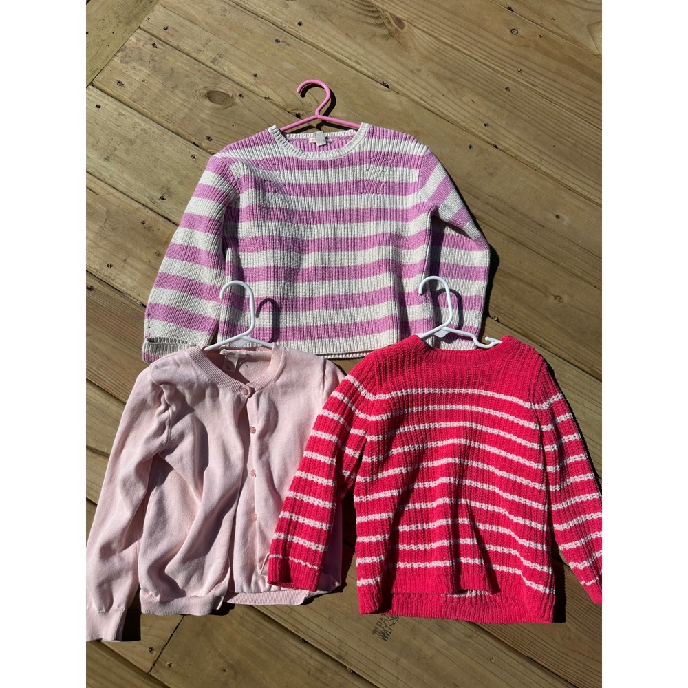 J. Crew Crewcuts Girls Essential Pink Spring Sweater and Cardigan Bundle (4-7)